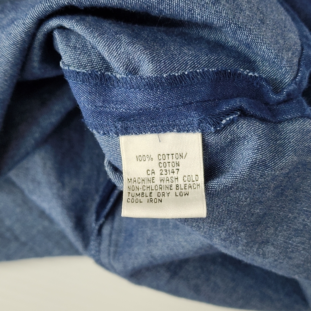 90's Vintage Talbots Chambray Sleeveless Midi Dre… - image 6